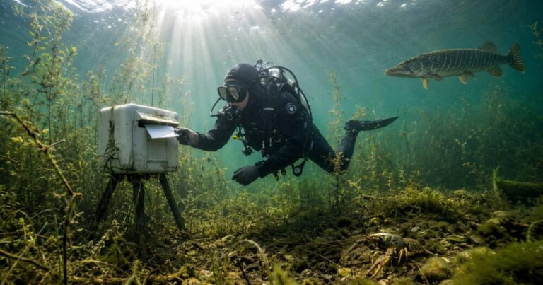 Crazy Week 2026 Unterwasser-Postkarte an Lagona Divers aus zehn Metern Tiefe